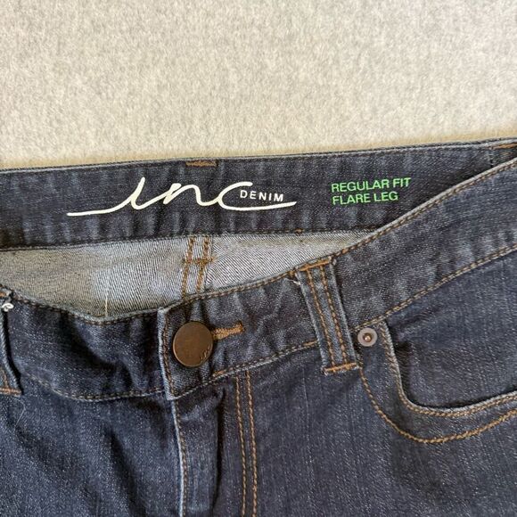 INC Concepts Women's Size 4 Regular Fit Flare Wide Leg Blue Denim Jeans - Picture 2 of 10